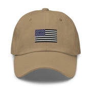 Monochrome American Flag Embroidered Cap