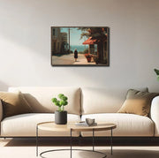 Afternoon Stroll in Carmel-by-the-Sea – Coastal Giclée Canvas Art Print