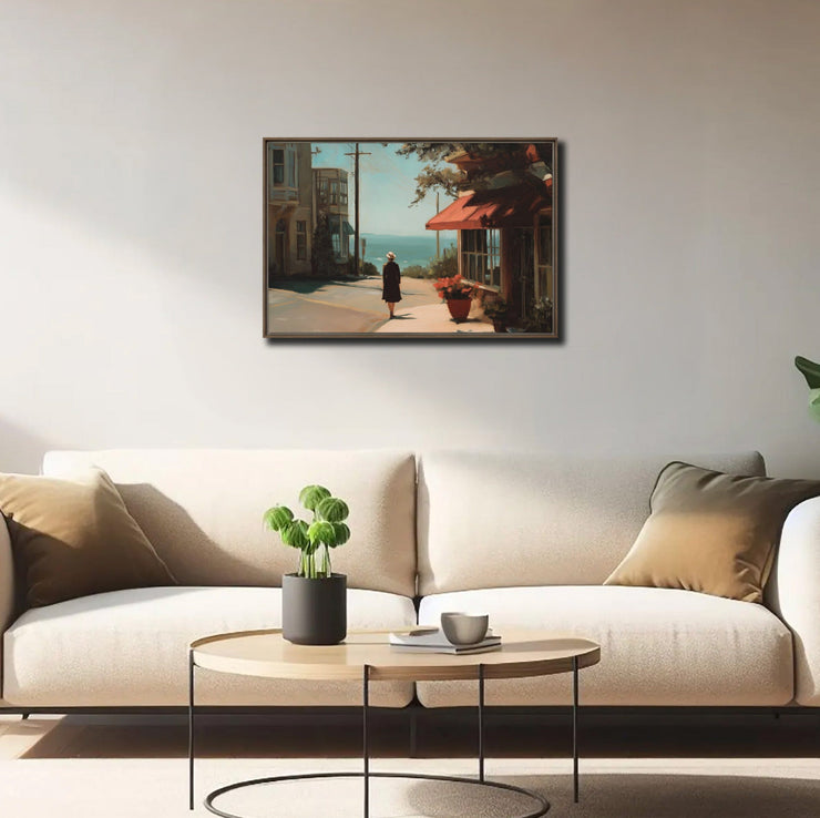 Afternoon Stroll in Carmel-by-the-Sea – Coastal Giclée Canvas Art Print