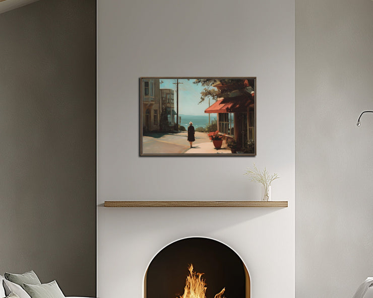 Afternoon Stroll in Carmel-by-the-Sea – Coastal Giclée Canvas Art Print