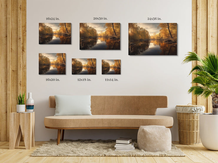 Golden Reflections: Autumn Afternoon in Central California - Premium Photo Paper Poster