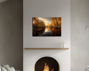 Golden Reflections: Autumn Afternoon in Central California - Premium Photo Paper Poster