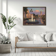 Twilight Serenity at Balboa Park on Framed Canvas