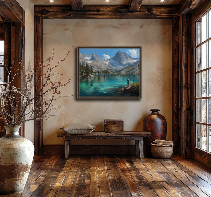 Serenity at Big Pine Lakes - Framed Canvas Art Print
