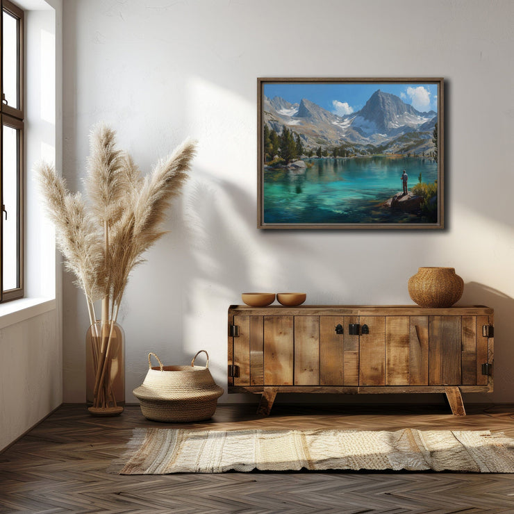Serenity at Big Pine Lakes - Framed Canvas Art Print