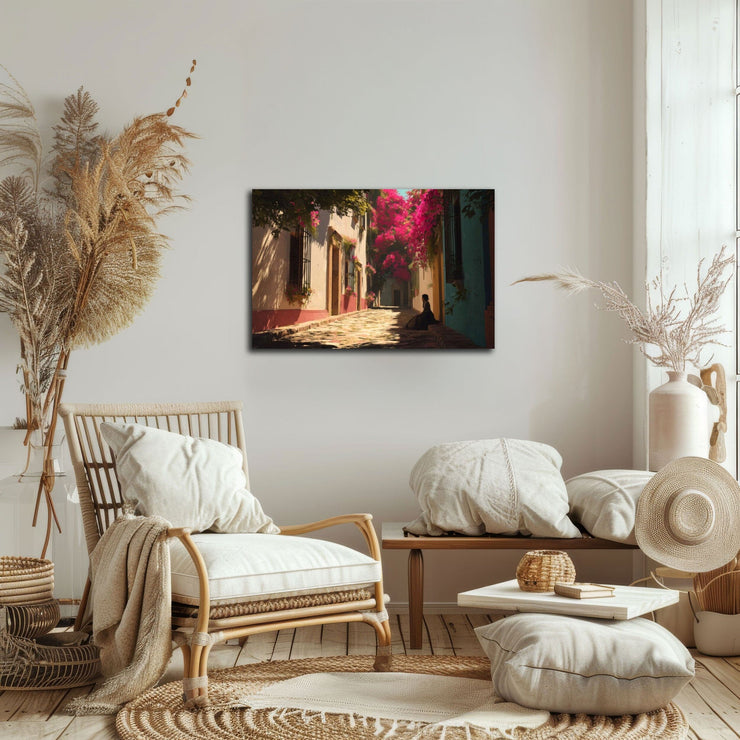 Bougainvillea Serenity – California Mission Style Wall Art Print on Canvas | Spanish Colonial