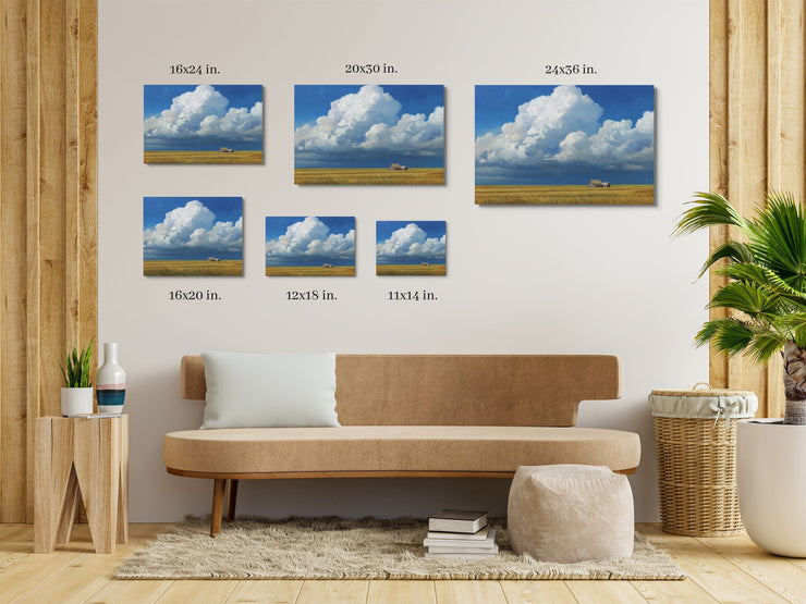 Central California Sky Majesty – Rural Cloudscape Wall Art Print on Framed Canvas