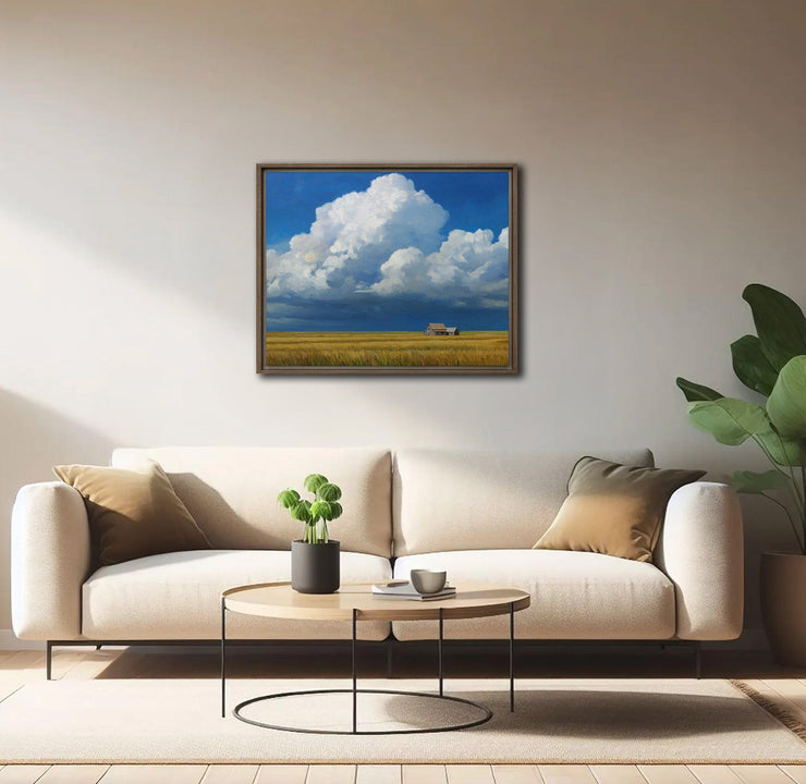Central California Sky Majesty – Rural Cloudscape Wall Art Print on Framed Canvas