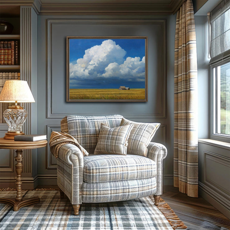Central California Sky Majesty – Rural Cloudscape Wall Art Print on Framed Canvas