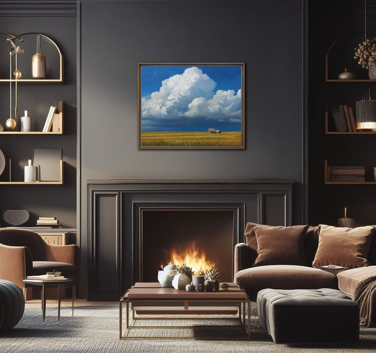 Central California Sky Majesty – Rural Cloudscape Wall Art Print on Framed Canvas