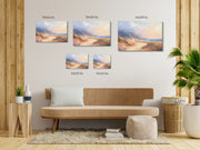 Echoes of the Coastal Dawn: Impressionistic Seascape Digital Painting - Framed Canvas