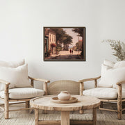 Afternoon Walk in Carmel-by-the-Sea - High-quality Giclée Art Print on Framed Canvas