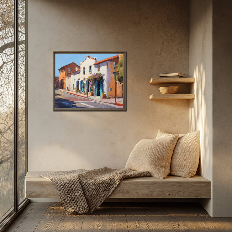 Carmel Morning Stroll - High-quality Giclée Art Print on Framed Canvas