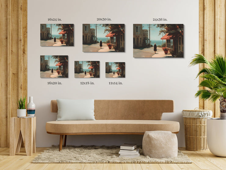 Afternoon Stroll in Carmel-by-the-Sea – Coastal Giclée-Quality Framed Poster