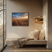 Golden Horizons: Central California Wild Grass Field Framed Canvas Print