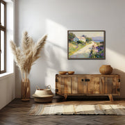 Glimmer of Serenity: Coastal Cottage Impressionist Art Print - Framed Giclée Printing Quality Poster