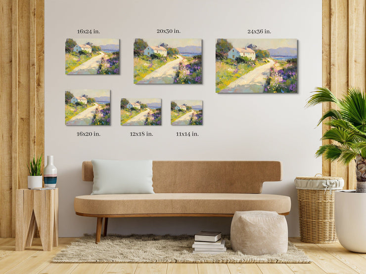 Glimmer of Serenity: Coastal Cottage Impressionist Art Print - Framed Giclée Printing Quality Poster