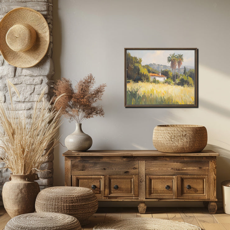 Golden Fields: California Summer Bliss Framed canvas
