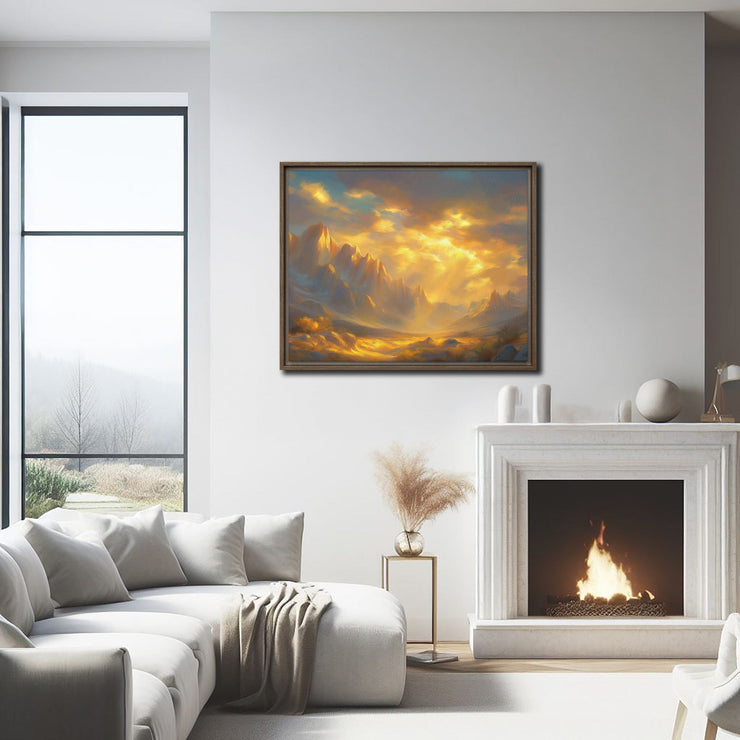 Golden Majesty: Mt. Whitney Art Print on Framed canvas
