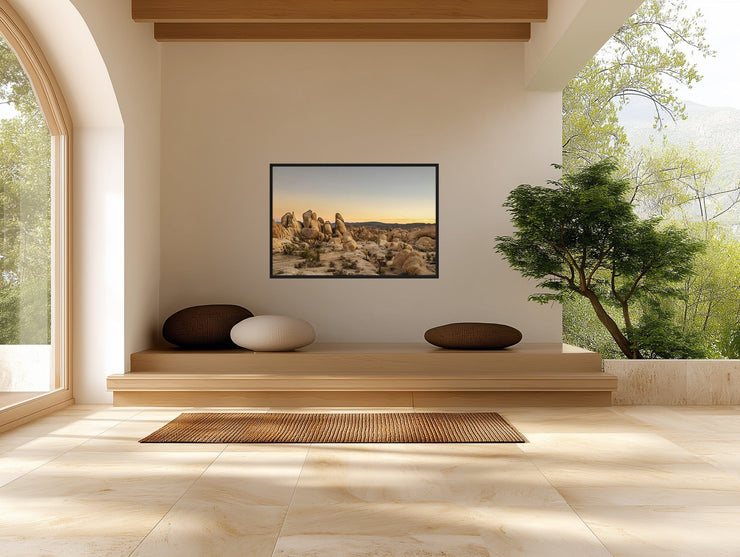 Joshua Tree Rock Formations Framed Canvas