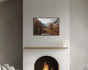 Autumn Reflections in Kings Canyon – Giclée Framed Canvas Art Print