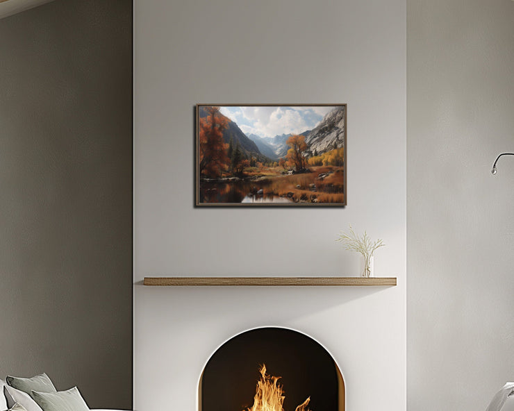 Autumn Reflections in Kings Canyon – Giclée Framed Canvas Art Print