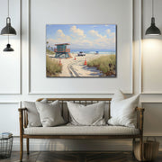 Southern California Beach Lifeguard Tower Art Print – Coastal Serenity on Canvas