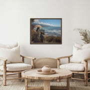 Time Travelers at Malibu Beach Framed canvas - Giclée Quality Art Print - Coastal Landscape Wall Art