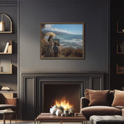 Time Travelers at Malibu Beach Framed canvas - Giclée Quality Art Print - Coastal Landscape Wall Art