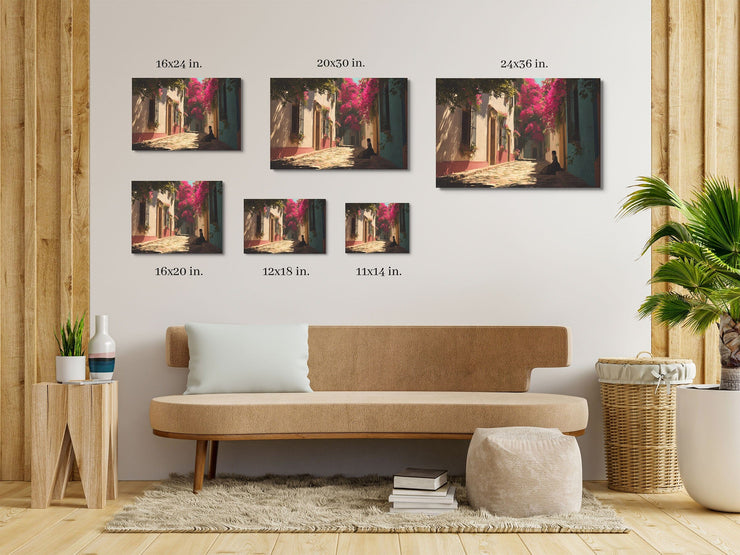 Bougainvillea Serenity – California Mission Style Wall Art Print on Canvas | Spanish Colonial