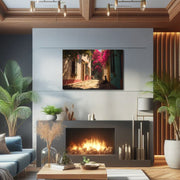 Bougainvillea Serenity – California Mission Style Wall Art Print on Canvas | Spanish Colonial