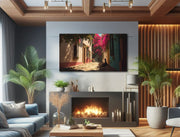 Bougainvillea Serenity – California Mission Style Wall Art Print on Canvas | Spanish Colonial