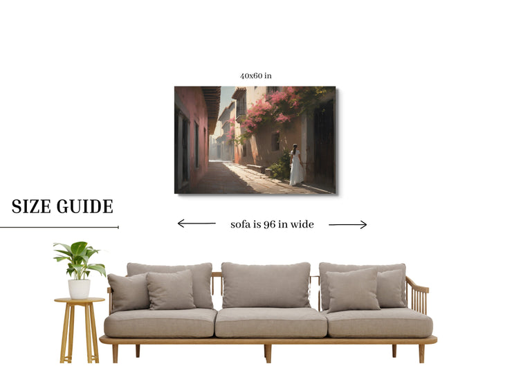 Serene Mission Alley Art Print on Canvas