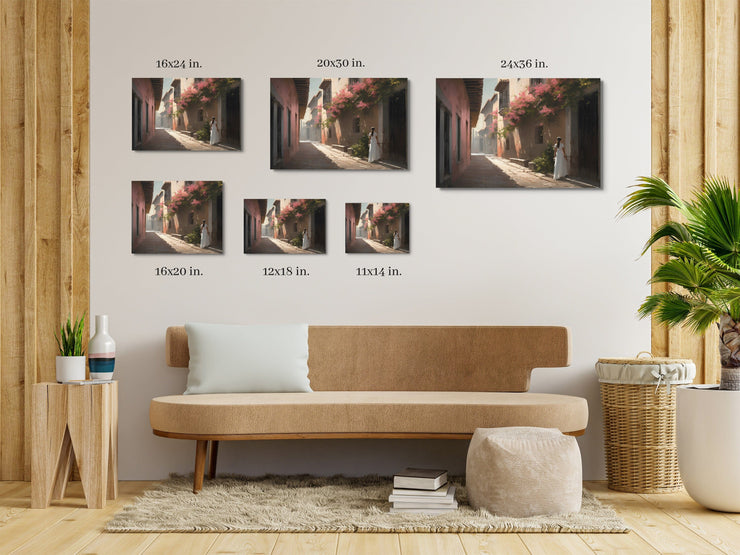 Serene Mission Alley Art Print on Canvas