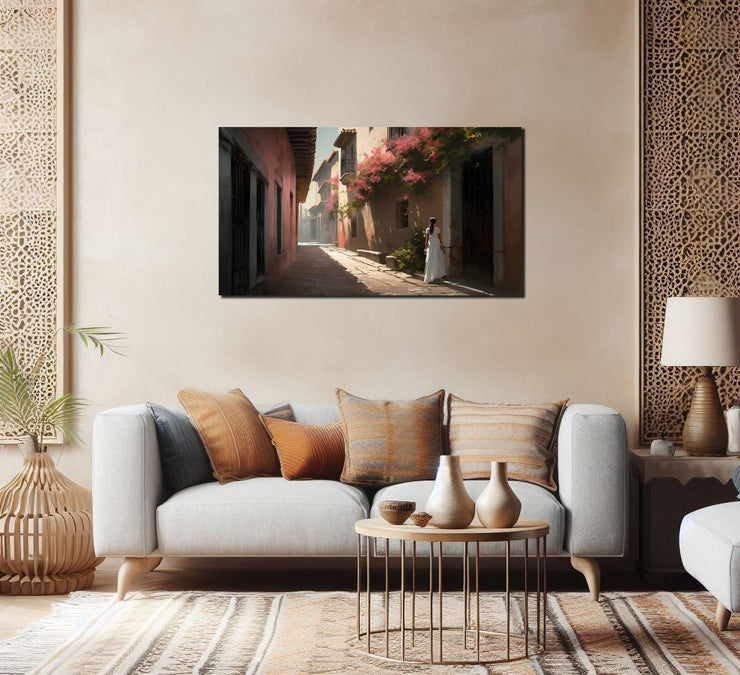 Serene Mission Alley Art Print on Canvas