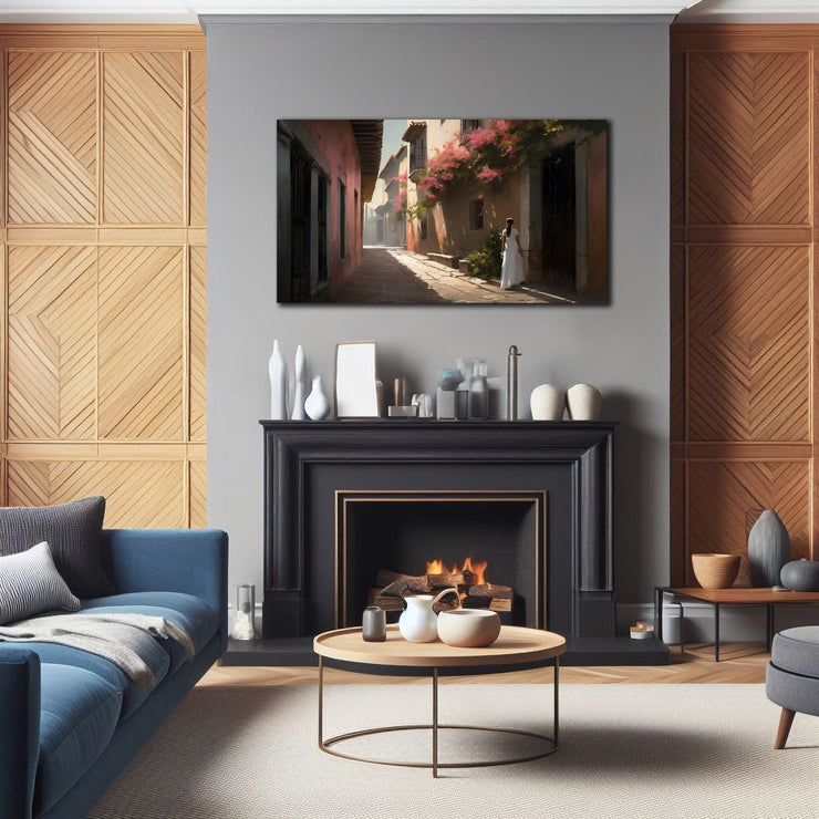 Serene Mission Alley Art Print on Canvas