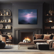 Misty Valley Twilight Glow Art Print on Canvas