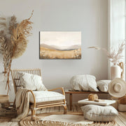 Golden Serenity: Central California Field & Mountains on Giclée Printing Quality Poster