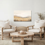 Golden Serenity: Central California Field & Mountains on Giclée Printing Quality Poster