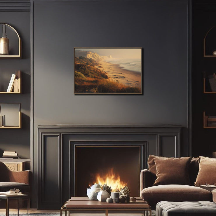 Golden Hour Serenity - San Gregorio State Beach Framed Canvas