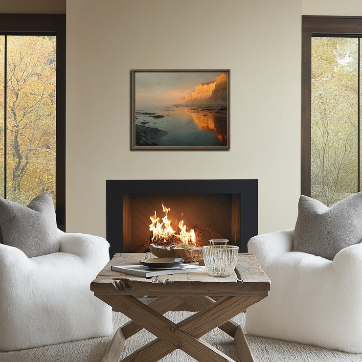 Golden Reflections at San Gregorio Beach - High-Quality Giclée Art Print - Framed Canvas