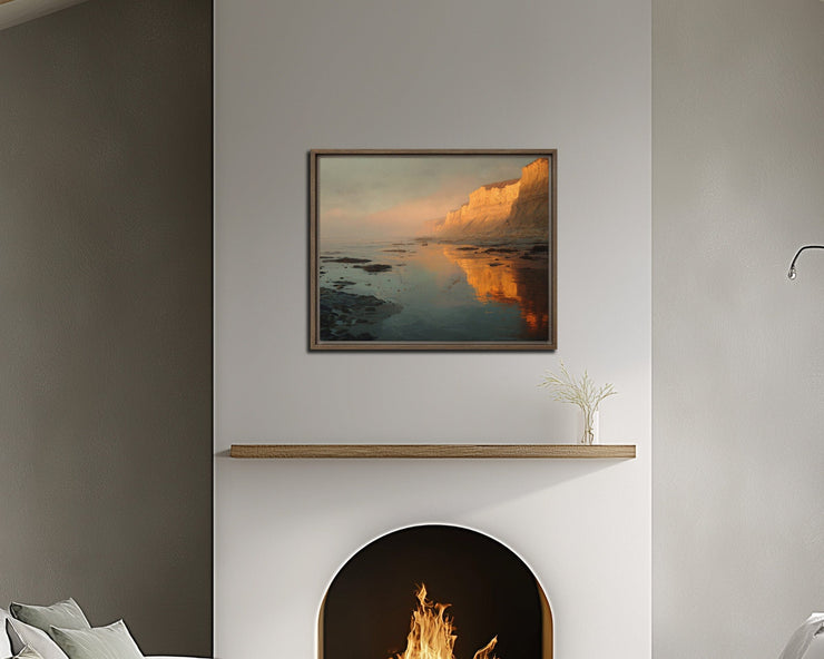 Golden Reflections at San Gregorio Beach - High-Quality Giclée Art Print - Framed Canvas