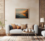 Golden Reflections at San Gregorio Beach - High-Quality Giclée Art Print Framed Poster