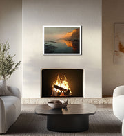 Golden Reflections at San Gregorio Beach - High-Quality Giclée Art Print Framed Poster