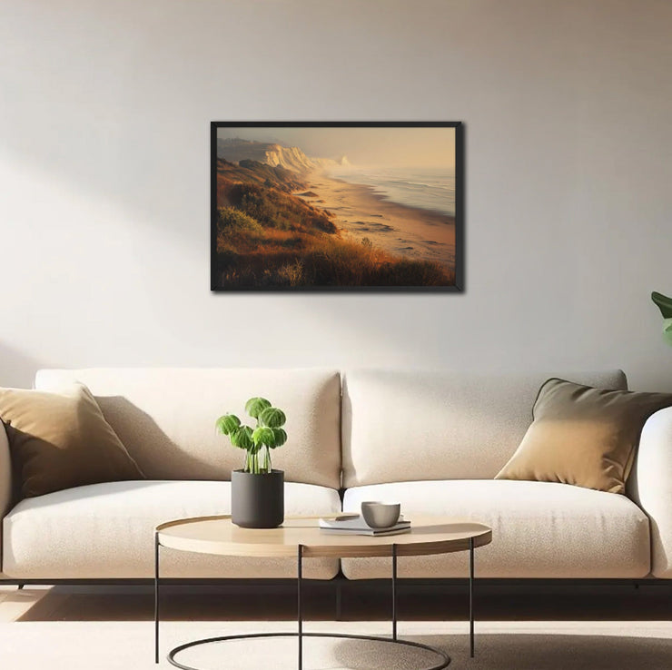 Golden Hour Serenity - San Gregorio State Beach Framed Poster