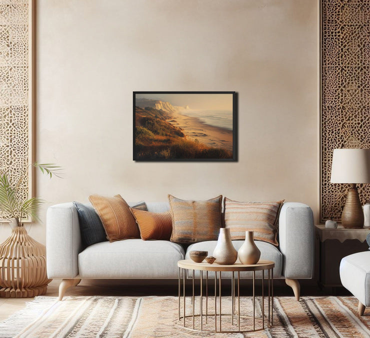 Golden Hour Serenity - San Gregorio State Beach Framed Poster