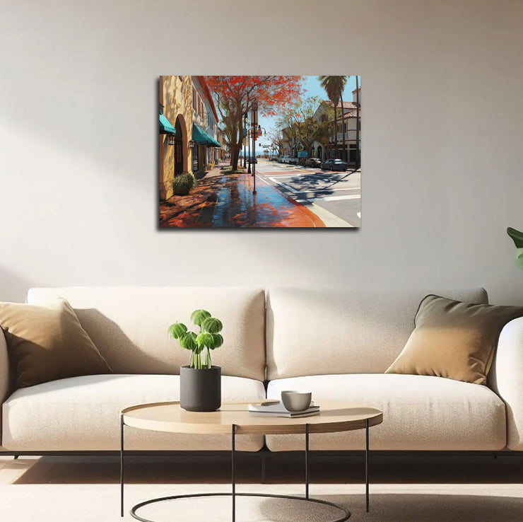 Sunlit Serenity: Downtown Santa Barbara Museum-quality Poster