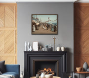Vintage Santa Monica Pier - Early 20th Century Art Print on Framed Canvas