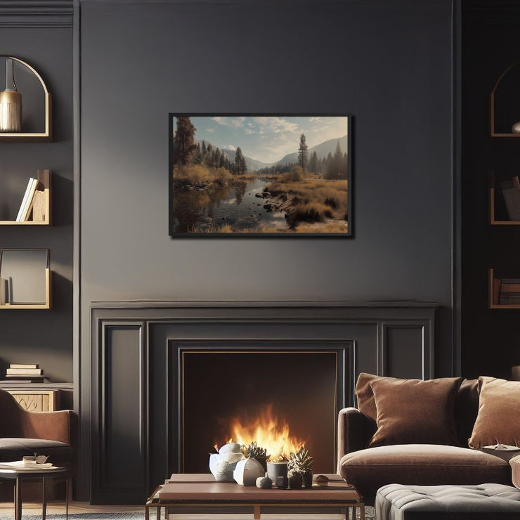 Autumn Light in Sequoia Meadow – Giclée Framed Poster