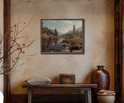 Autumn Light in Sequoia Meadow – Giclée Framed Canvas Art Print